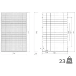 Сонячна панель Sunpal SP440M-54H Mono 182mm 108cells 440W, пакування пошкоджене, товар цілий.